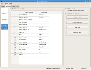 GUI settings window