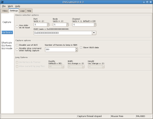 Hardware settings window